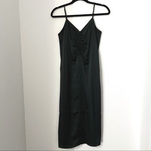 Express: Satin Ruched Front Slip Dress